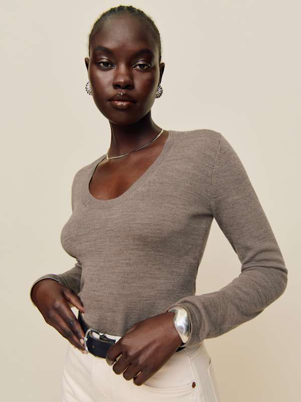 Benji Regenerative Merino Scoop Neck - Cocoa